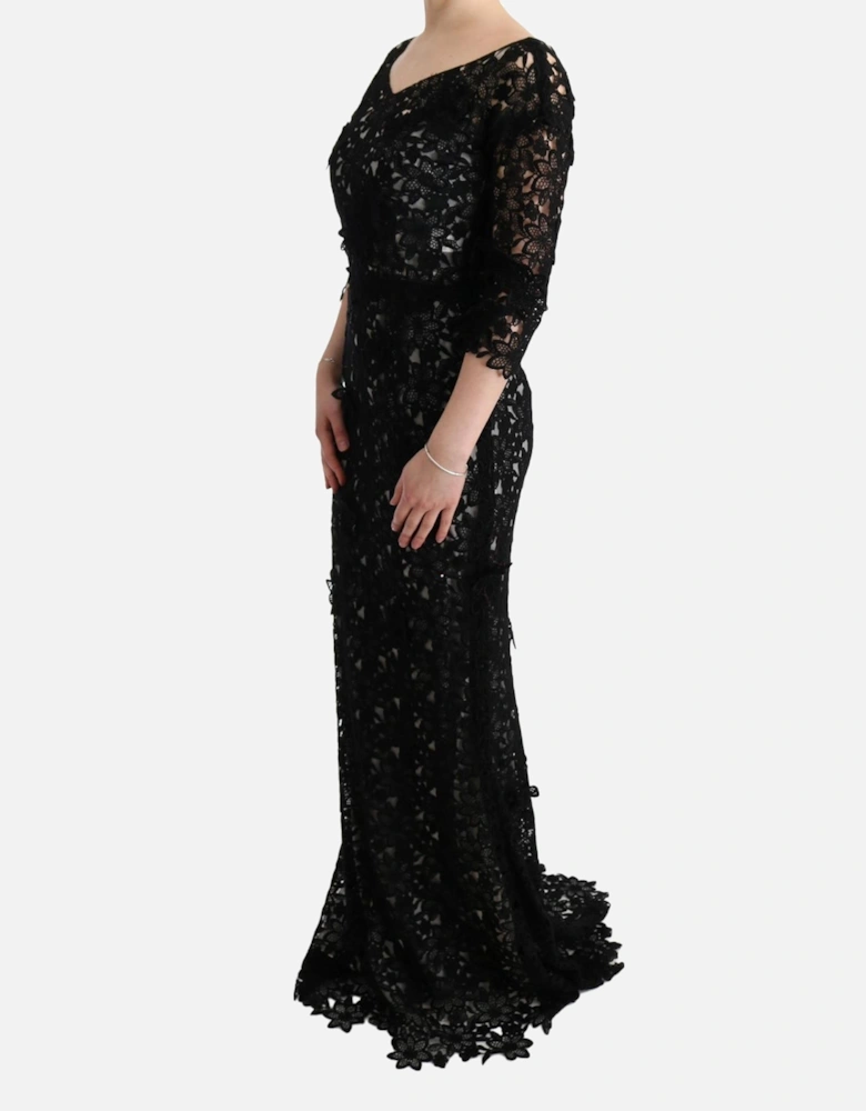 Floral Lace Maxi Dress Style SIG60574 Women - Black Dresses