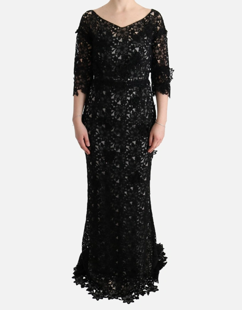 Floral Lace Maxi Dress Style SIG60574 Women - Black Dresses