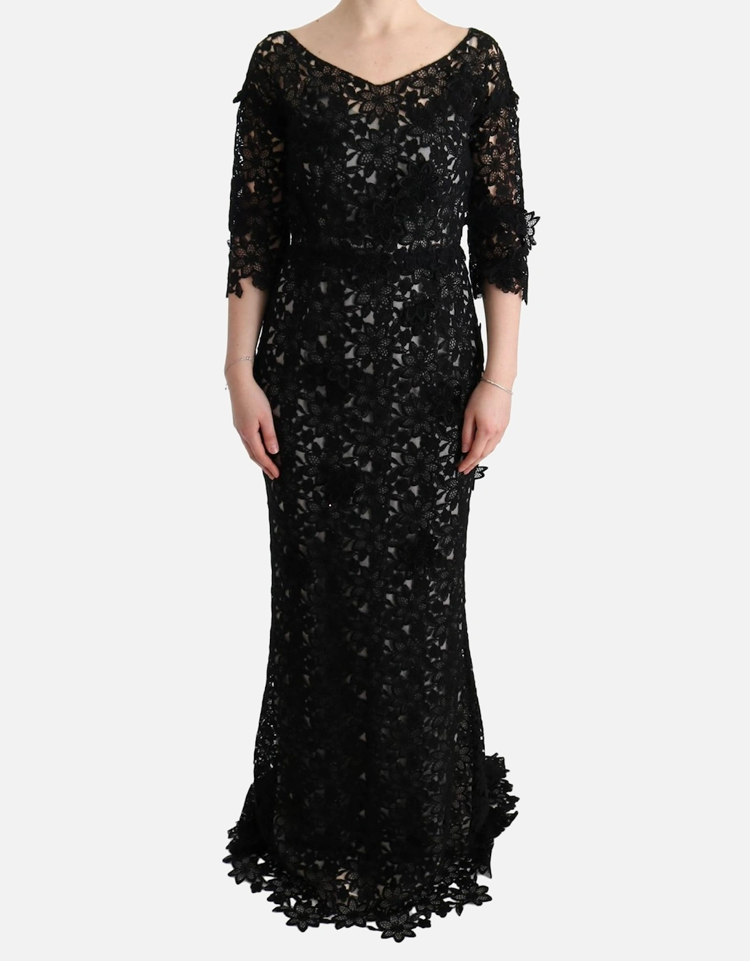 Floral Lace Maxi Dress Style SIG60574 Women - Black Dresses, 7 of 6