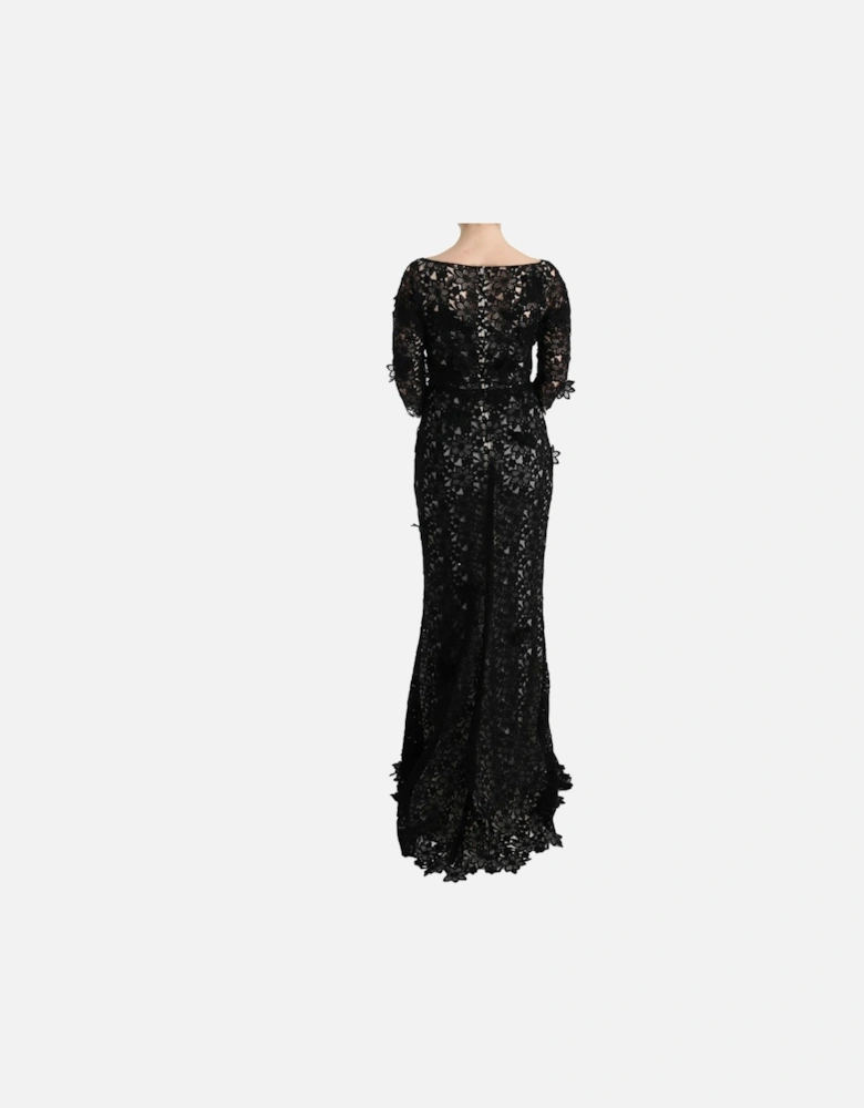 Floral Lace Maxi Dress Style SIG60574 Women - Black Dresses