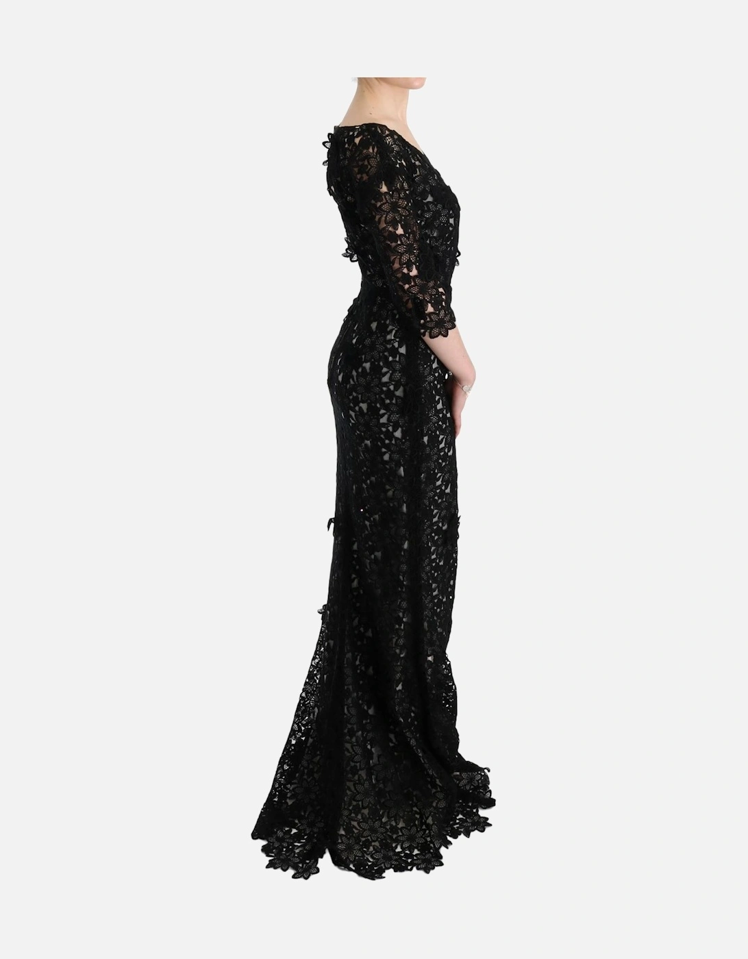 Floral Lace Maxi Dress Style SIG60574 Women - Black Dresses