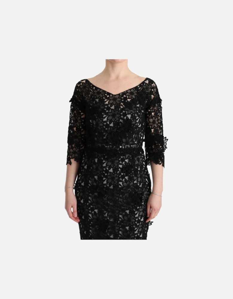 Floral Lace Maxi Dress Style SIG60574 Women - Black Dresses