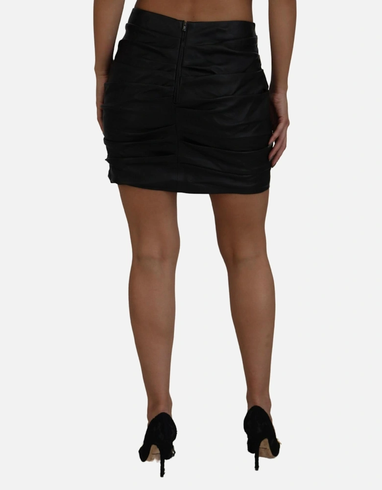 Pleated Mini SkirtFaux Leather Women - Black