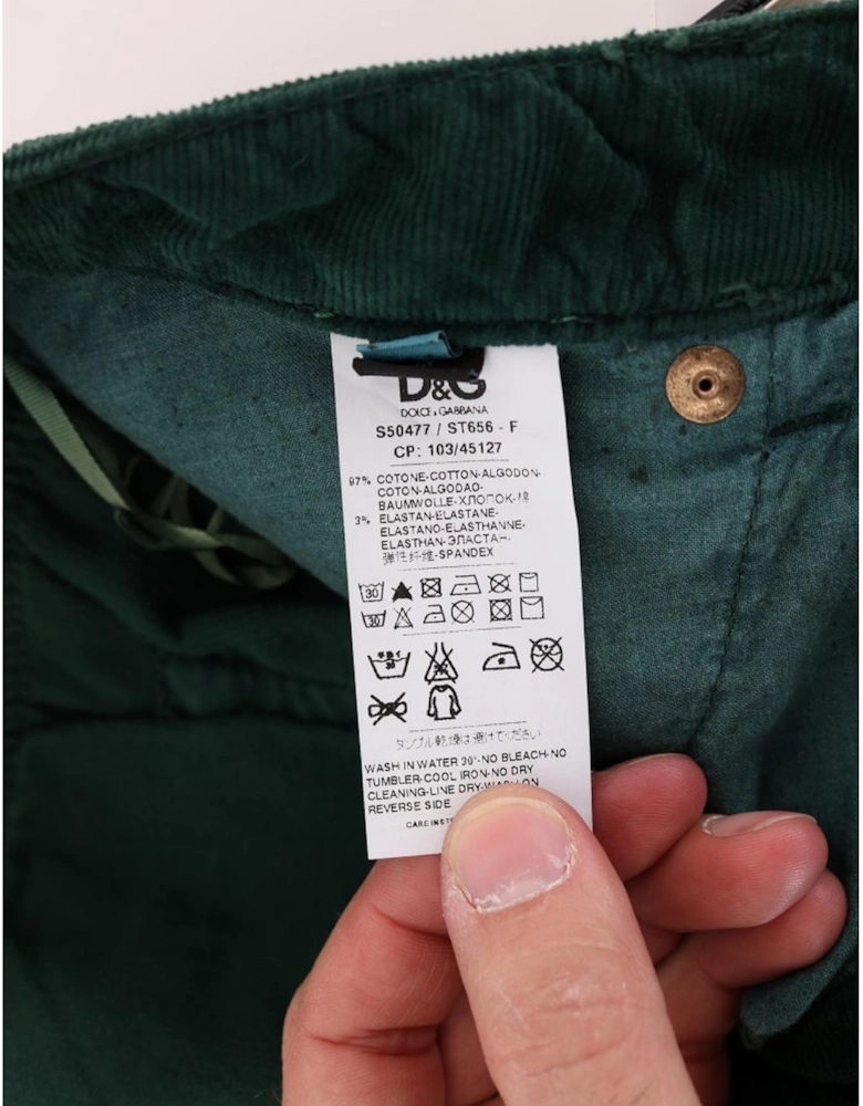 Corduroy Pants Casual Style Women - Green Jeans