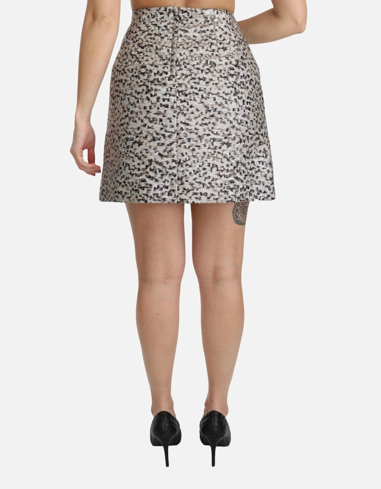 Metallic Mini Skirt ALine Style Women - Black