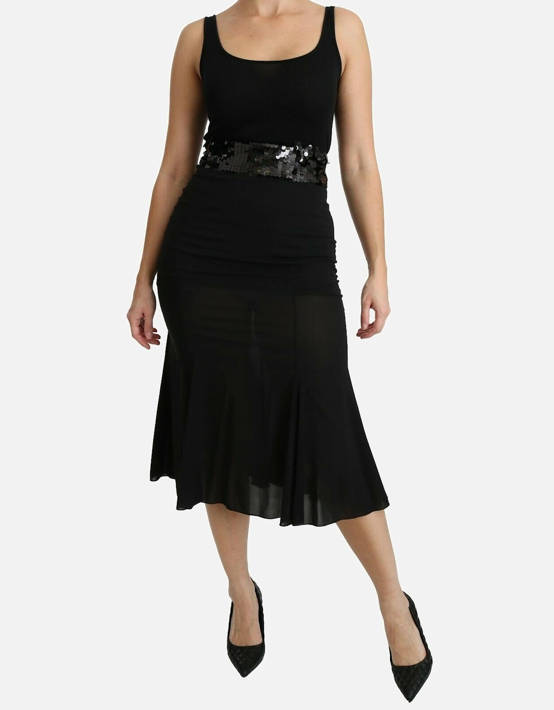 Dolce Gabbana Black Sequin Cocktail Dress Women Skirts, 6 of 5