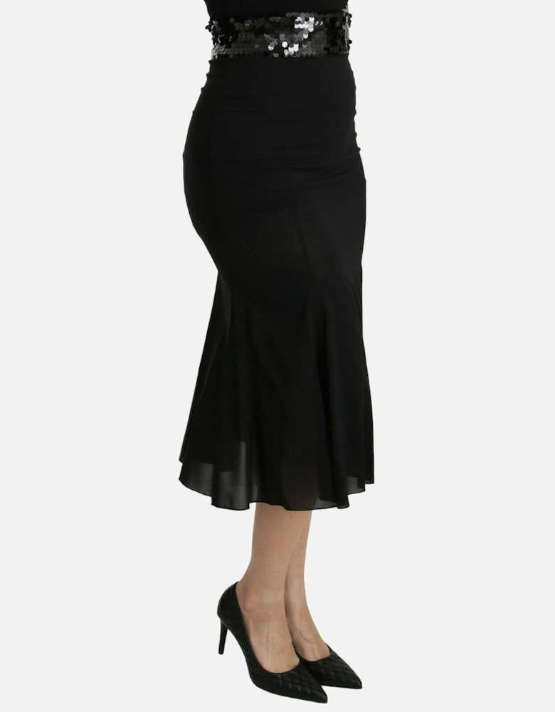 Dolce Gabbana Black Sequin Cocktail Dress Women Skirts