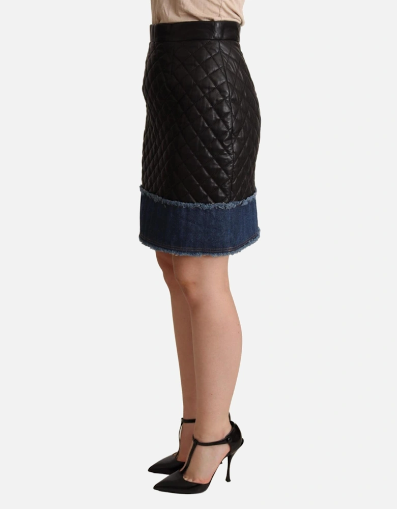 Dolce Gabbana Quilted Leather Mini Skirt Women - Black