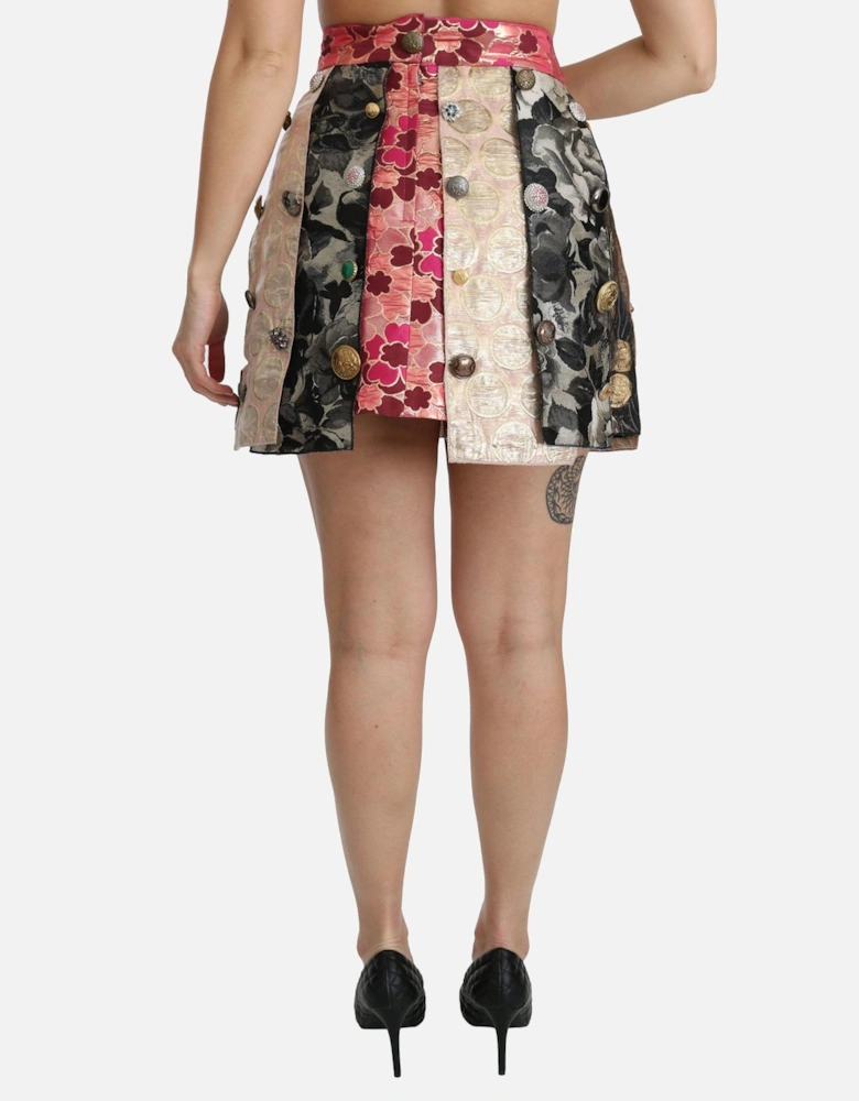 Brocade Mini Skirt with Embellishments Women - Multicolor