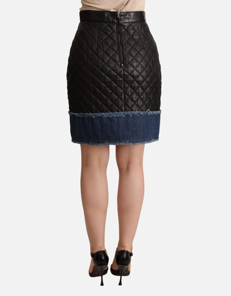 Dolce Gabbana Quilted Leather Mini Skirt Women - Black