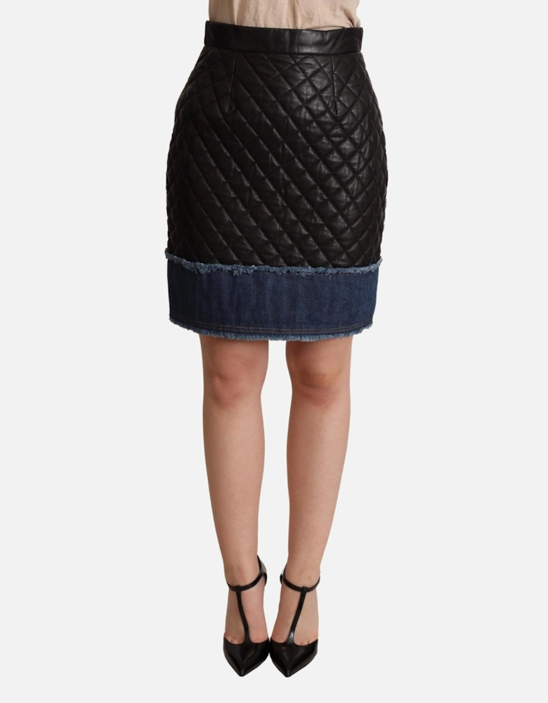 Dolce Gabbana Quilted Leather Mini Skirt Women - Black