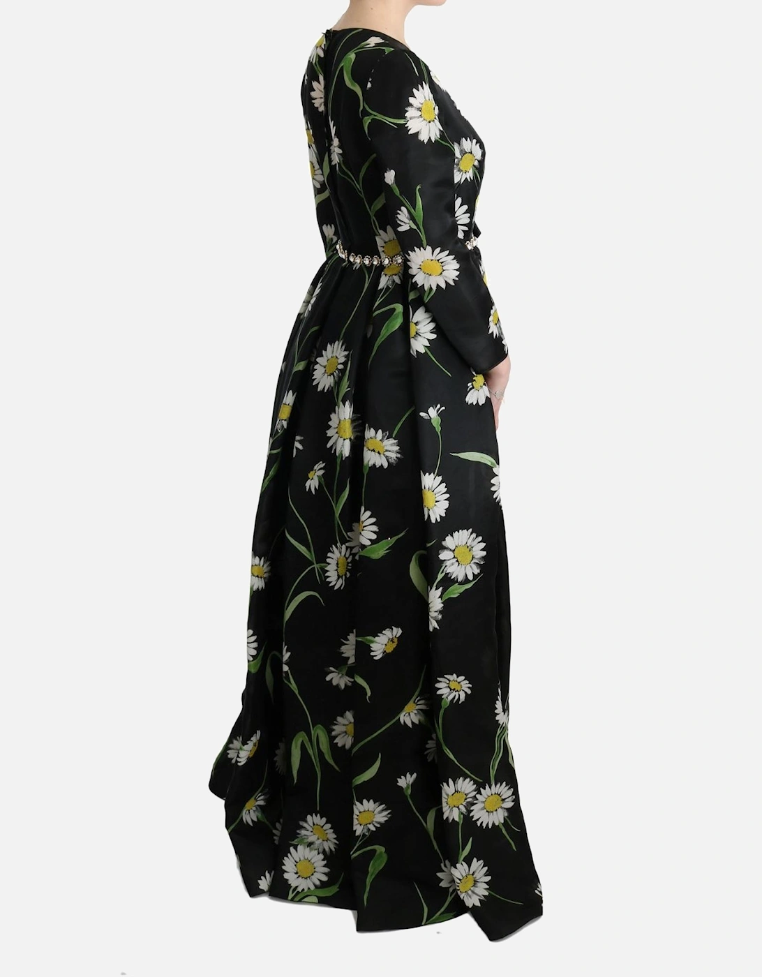 FloralPrint Silk Dress ALine Maxi Women - Multicolor Dresses