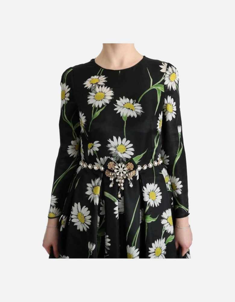 FloralPrint Silk Dress ALine Maxi Women - Multicolor Dresses
