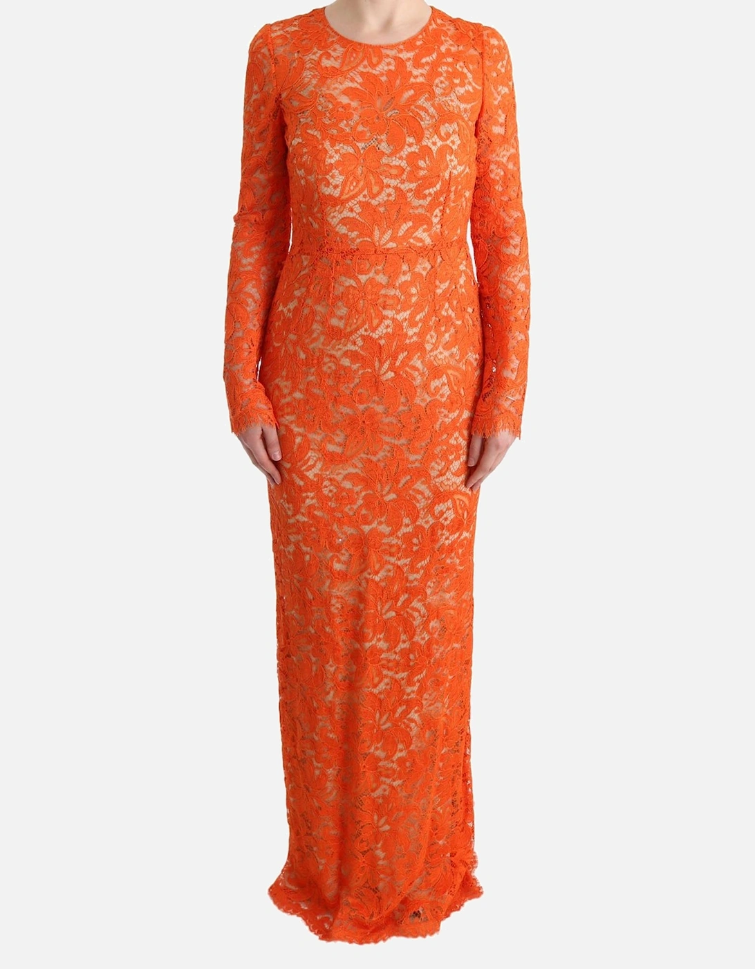 Lace Maxi Dress Long Sleeve Women - Orange Dresses, 7 of 6