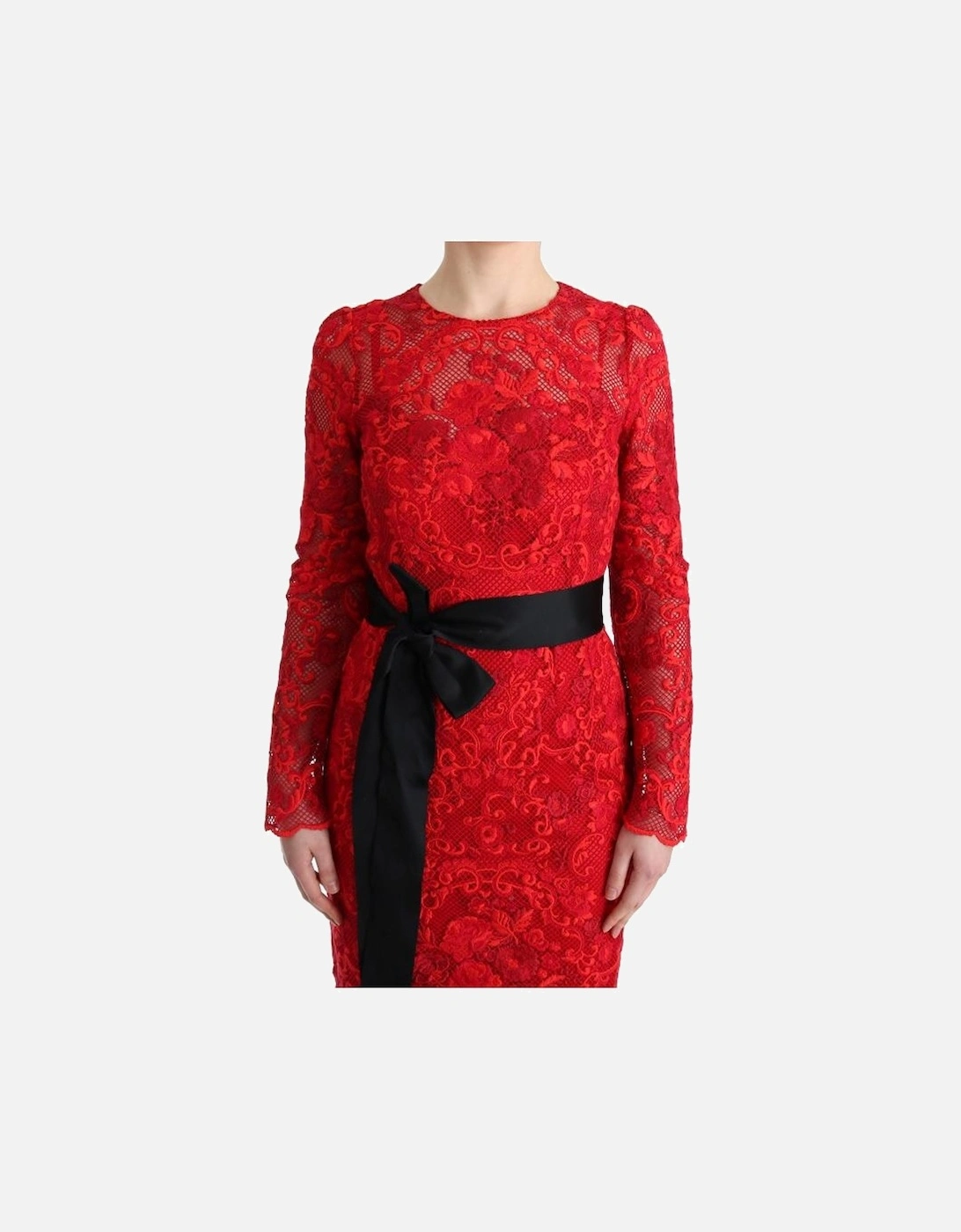 Dolce Gabbana Red Lace Maxi Dress Women Dresses