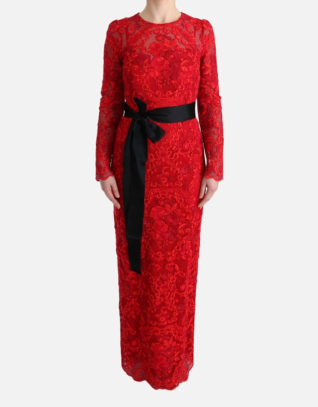 Dolce Gabbana Red Lace Maxi Dress Women Dresses, 7 of 6