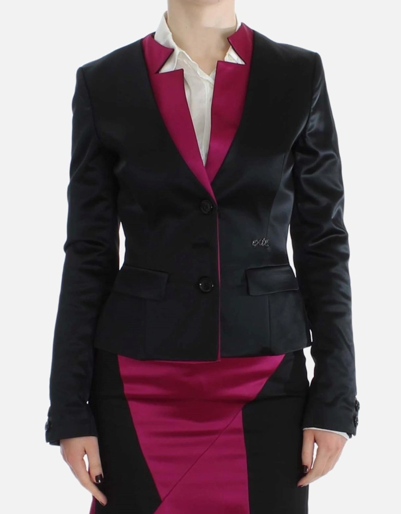 Three Button Single Breasted Blazer Women - Black Suits