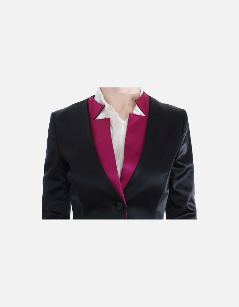 Three Button Single Breasted Blazer Women - Black Suits