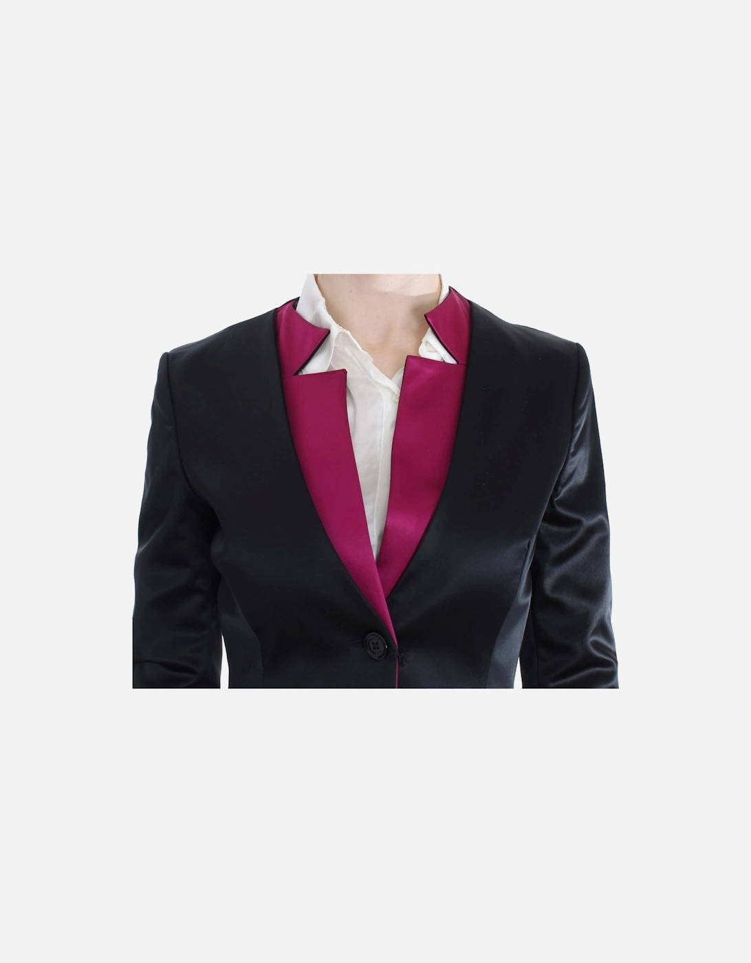 Three Button Single Breasted Blazer Women - Black Suits