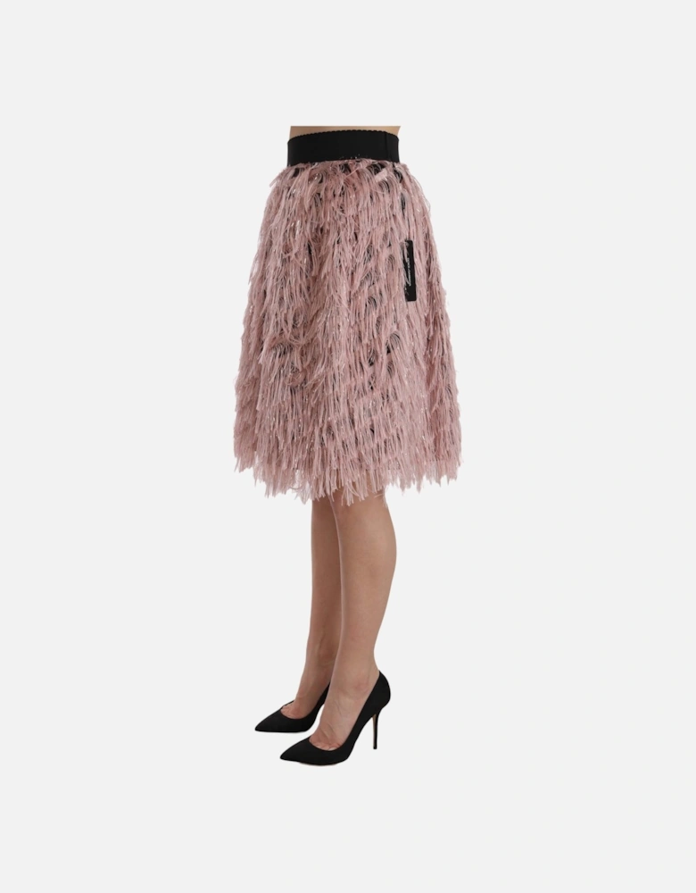 Dolce Gabbana Fringe Skirt Women - Gold And Pink