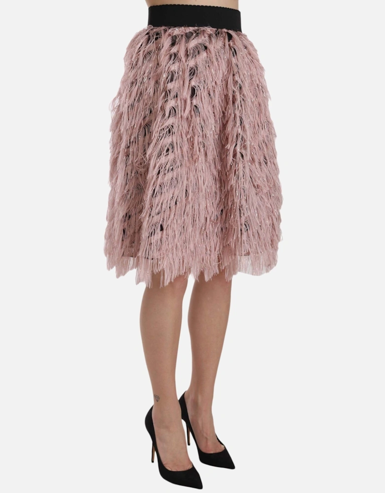 Dolce Gabbana Fringe Skirt Women - Gold And Pink
