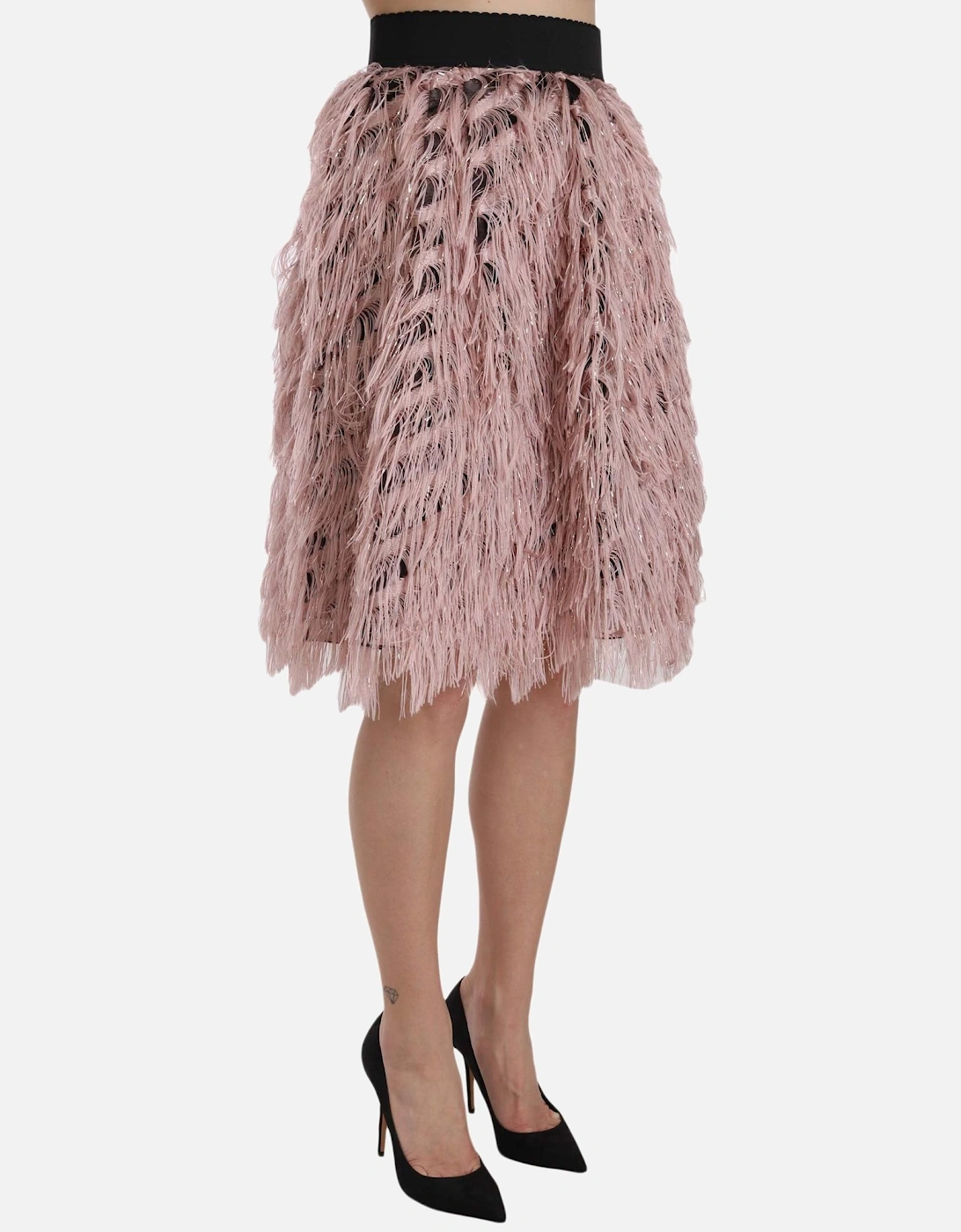 Dolce Gabbana Fringe Skirt Women - Gold And Pink