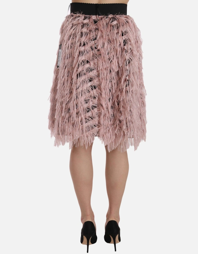 Dolce Gabbana Fringe Skirt Women - Gold And Pink