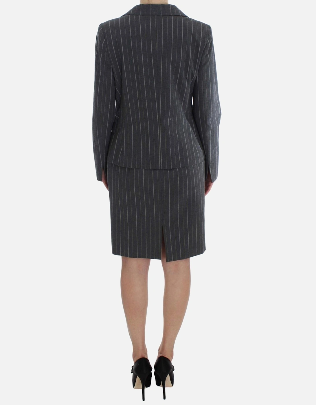 Pinstripe Suit Professional Style Women - Gray Dresses