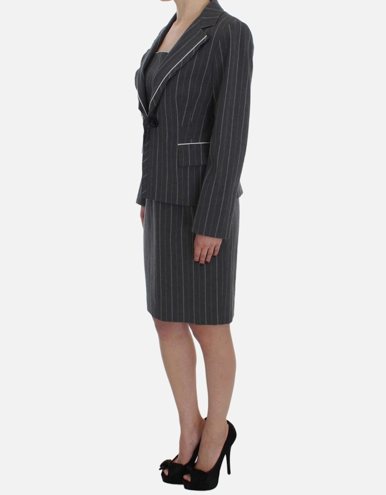 Pinstripe Suit Professional Style Women - Gray Dresses