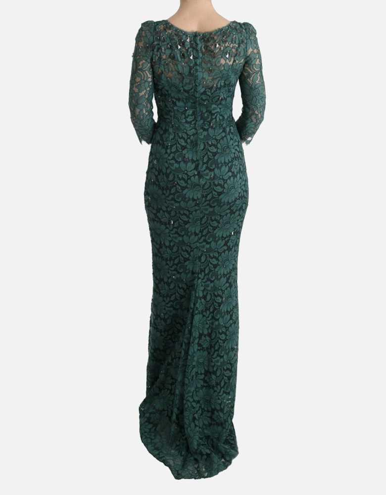 Lace Dress Floral Evening Gown Women - Green Dresses