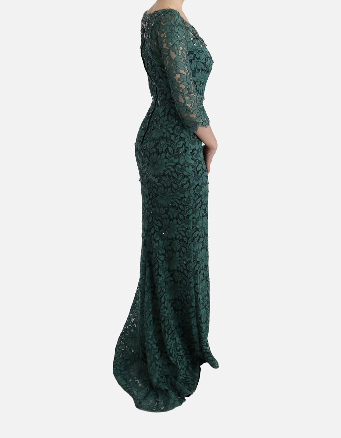 Lace Dress Floral Evening Gown Women - Green Dresses