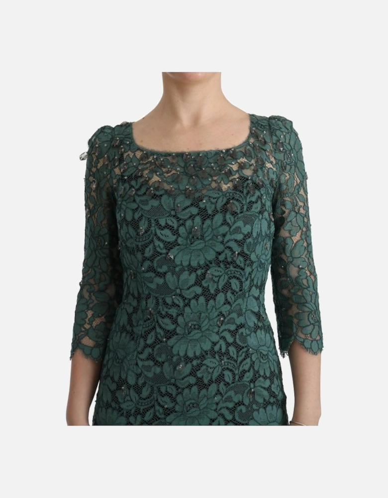 Lace Dress Floral Evening Gown Women - Green Dresses