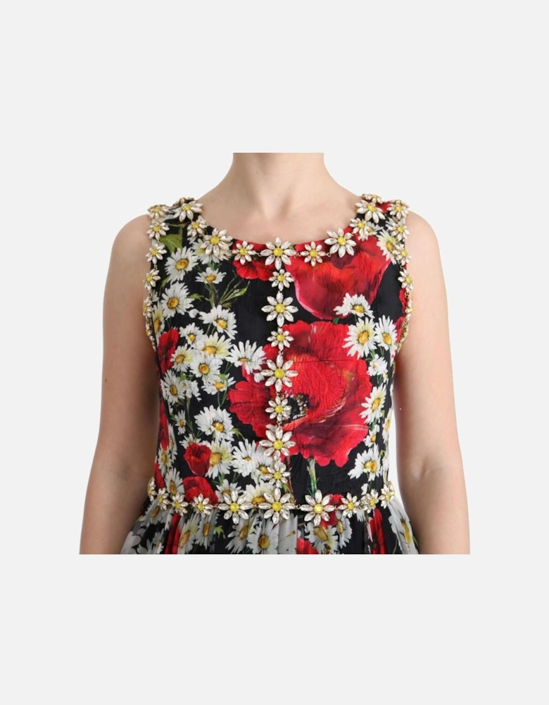 FloralPrint Silk Chiffon Gown ALine Maxi Dress Women - Multicolor