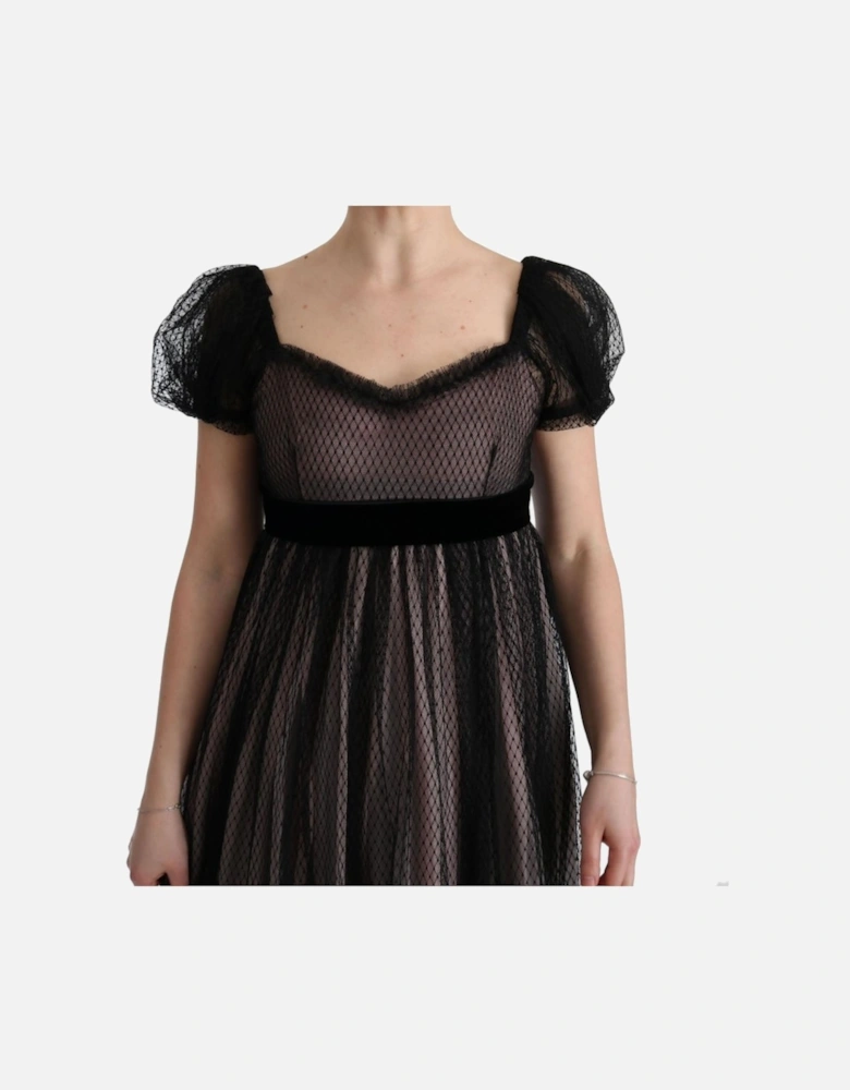 Tulle Maxi Dress with Velvet Waistband Women - Pink Dresses