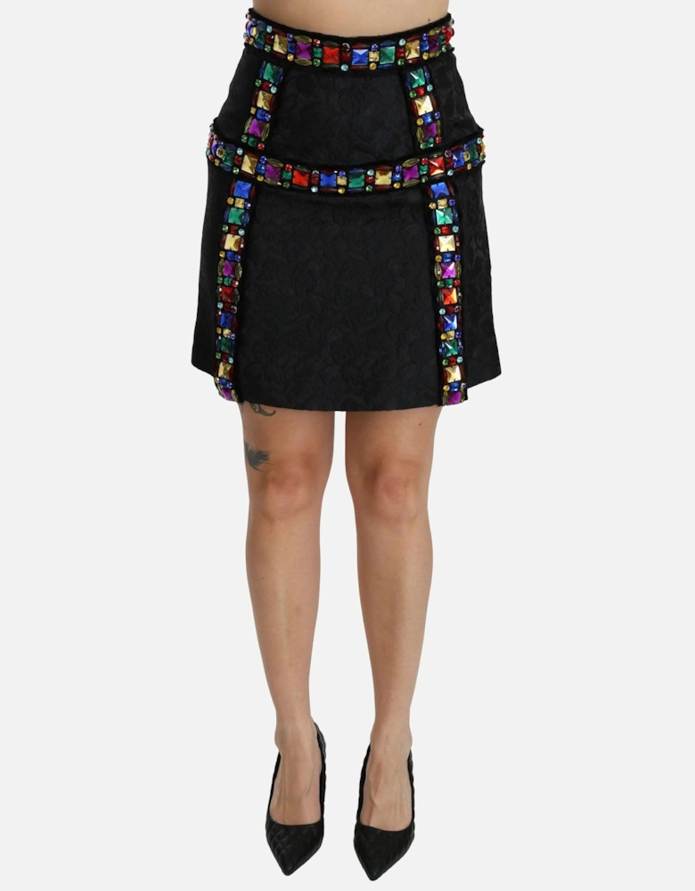 Dolce Gabbana Mini Skirt Crystal Embellishments Women - Black