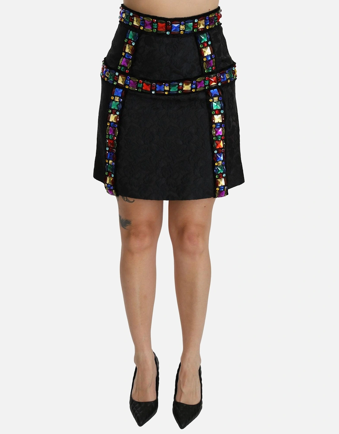 Dolce Gabbana Mini Skirt Crystal Embellishments Women - Black, 6 of 5