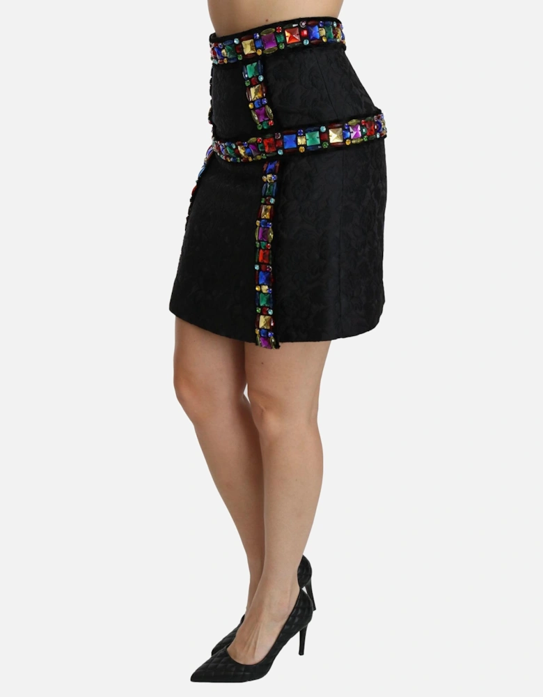 Dolce Gabbana Mini Skirt Crystal Embellishments Women - Black