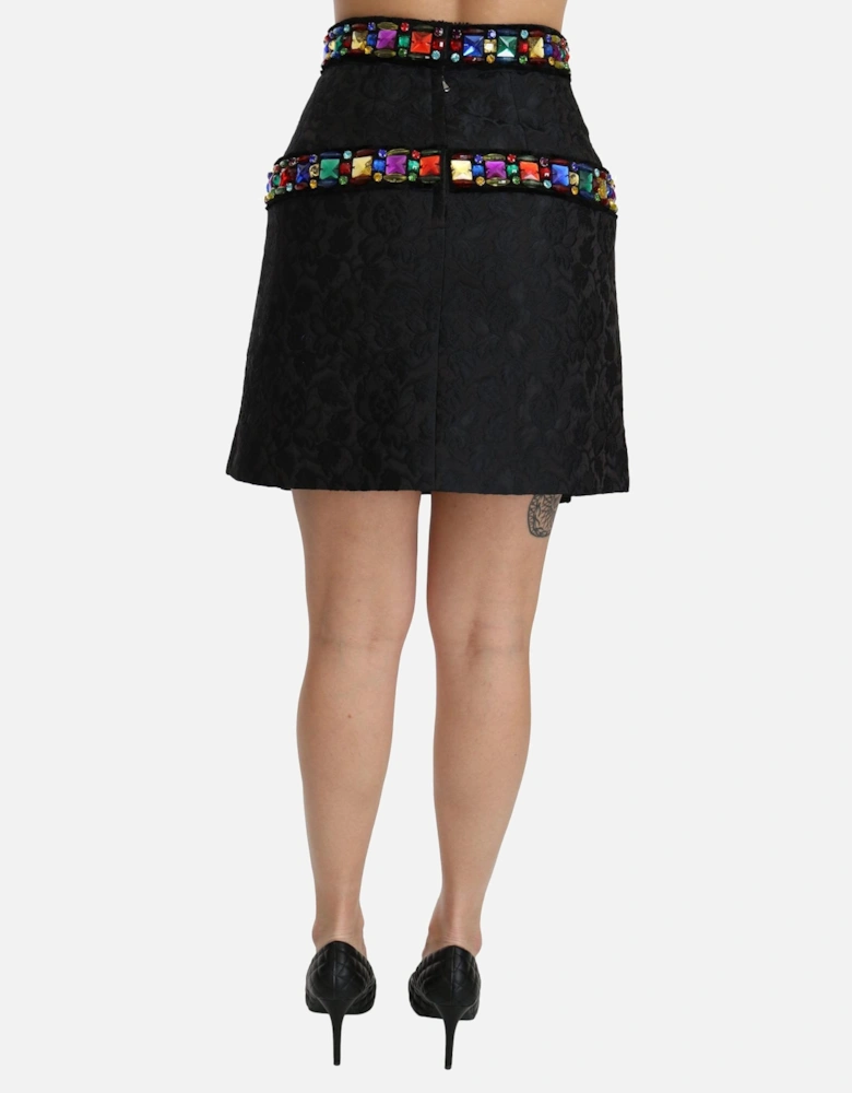 Dolce Gabbana Mini Skirt Crystal Embellishments Women - Black