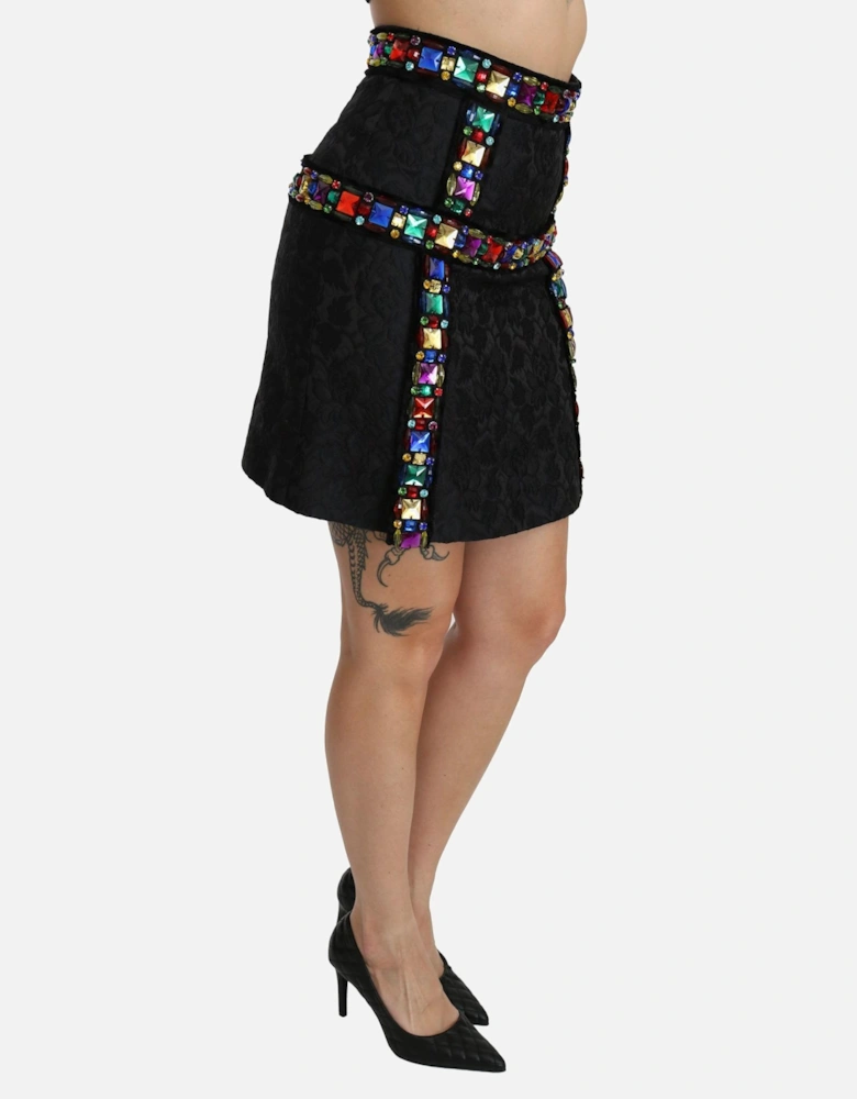 Dolce Gabbana Mini Skirt Crystal Embellishments Women - Black