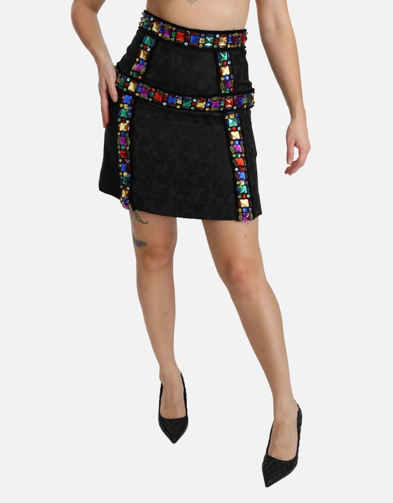Dolce Gabbana Mini Skirt Crystal Embellishments Women - Black