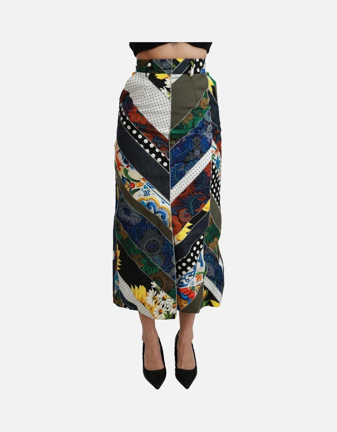 Dolce Gabbana Patchwork Pencil Skirt Women - Multicolor, 10 of 9