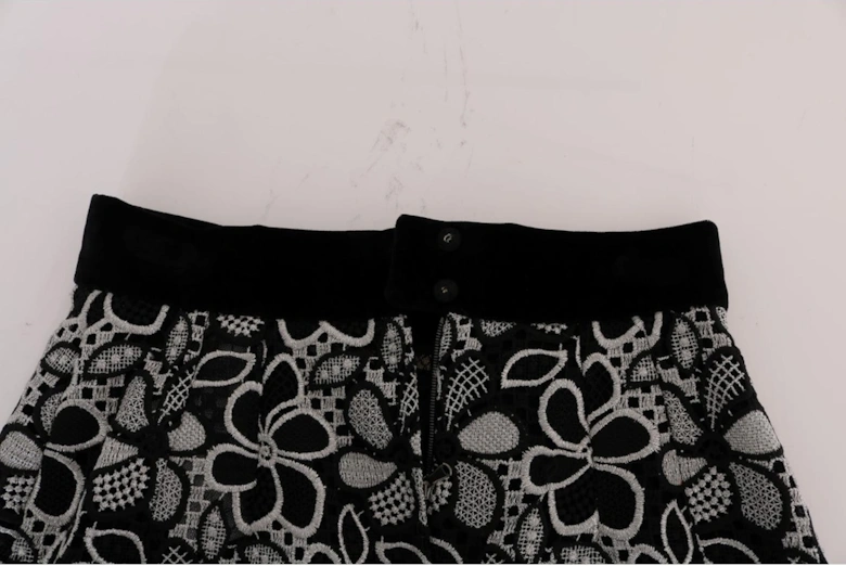 Lace Mini Skirt Floral Embellishments Women - Multicolor