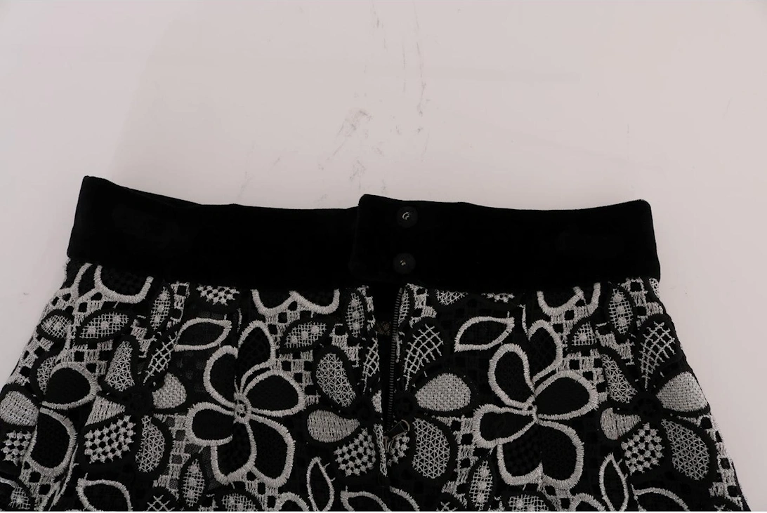 Lace Mini Skirt Floral Embellishments Women - Multicolor