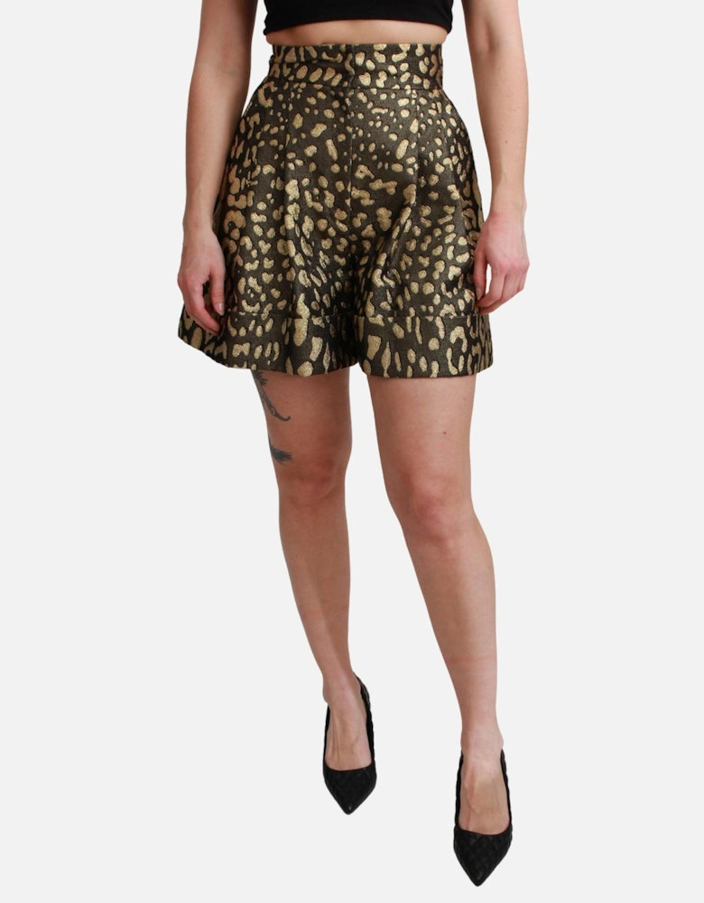 Dolce Gabbana Shorts Leopard Print High Waist Women - Black