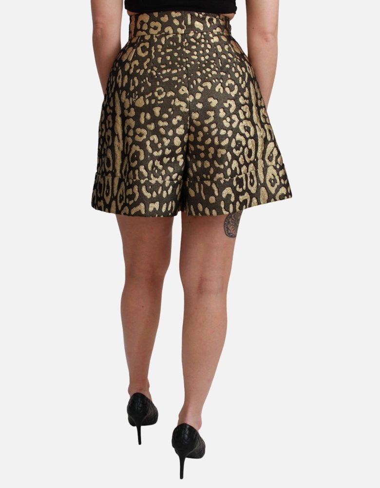Dolce Gabbana Shorts Leopard Print High Waist Women - Black
