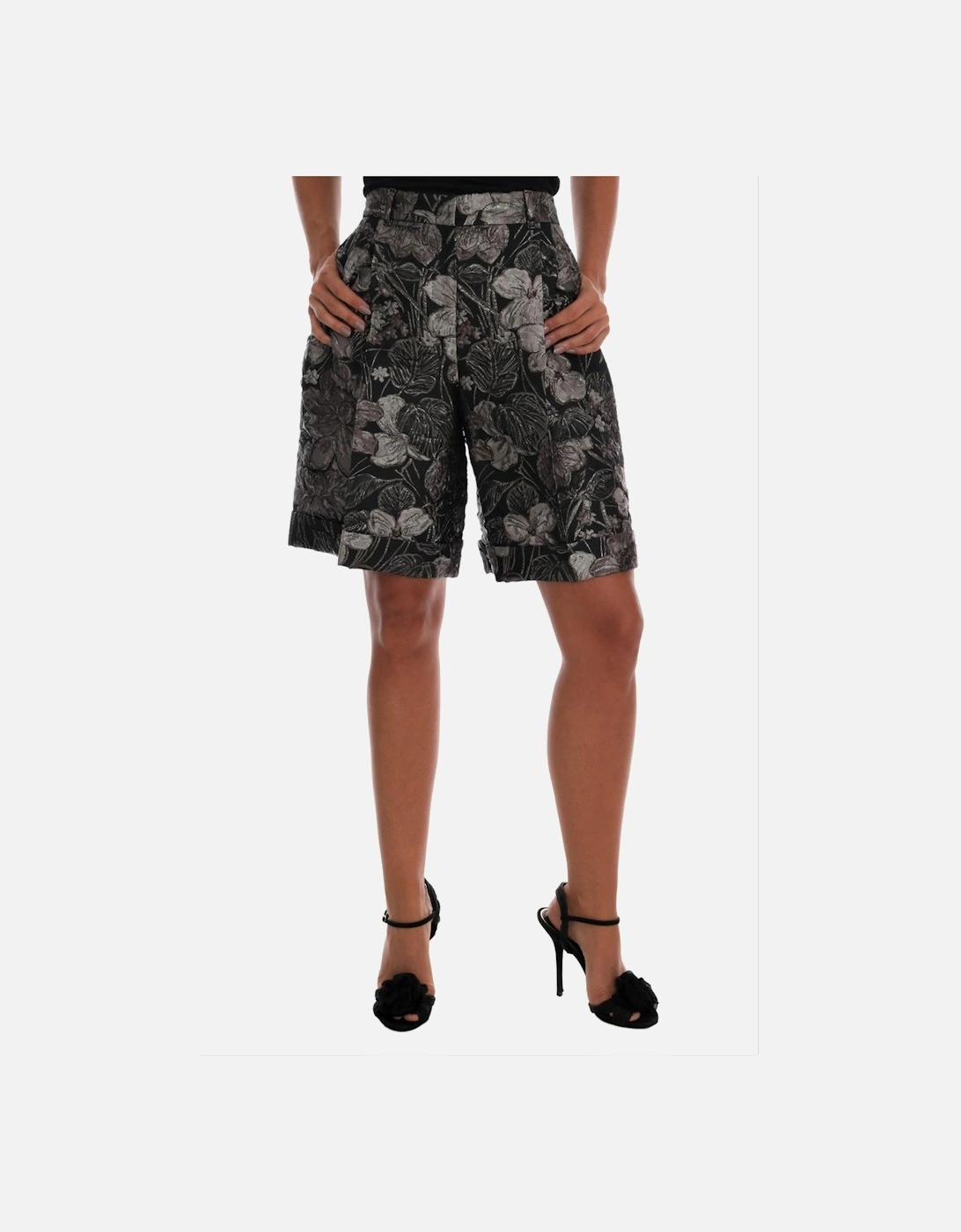 Dolce Gabbana Floral Brocade Shorts HighWaisted Women - Gray, 7 of 6