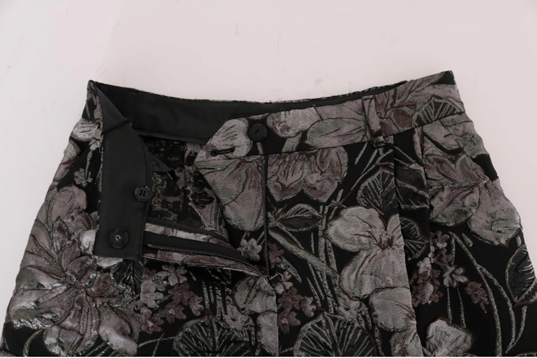 Dolce Gabbana Floral Brocade Shorts HighWaisted Women - Gray