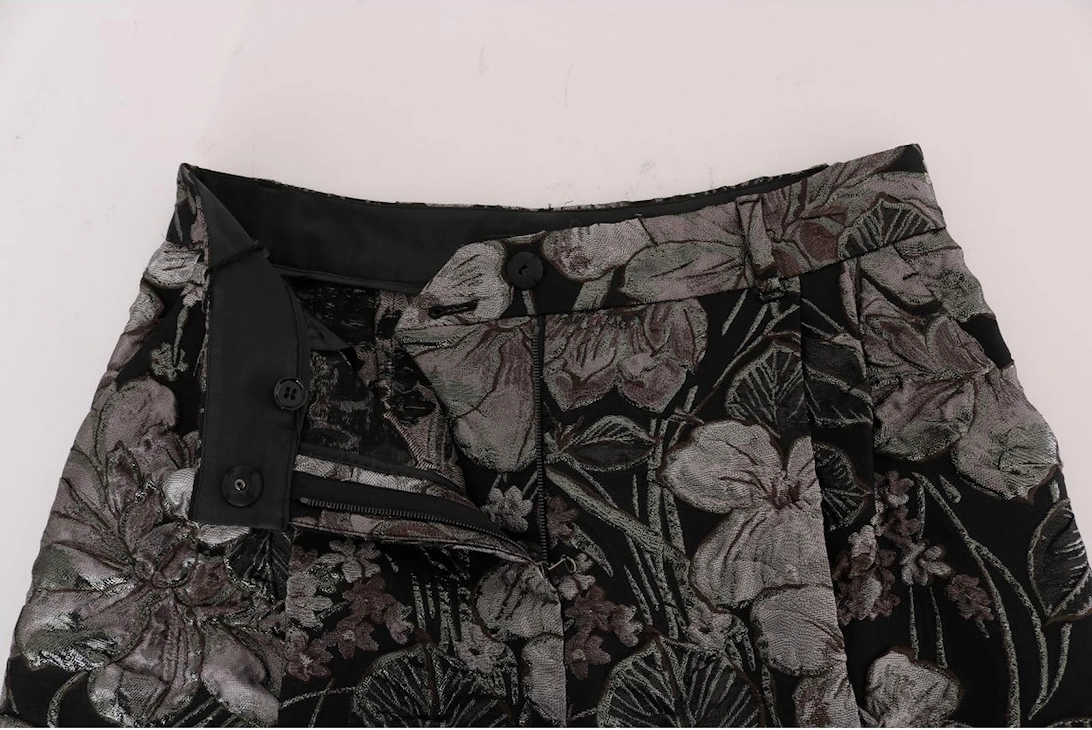 Dolce Gabbana Floral Brocade Shorts HighWaisted Women - Gray