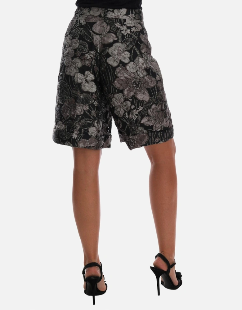 Dolce Gabbana Floral Brocade Shorts HighWaisted Women - Gray