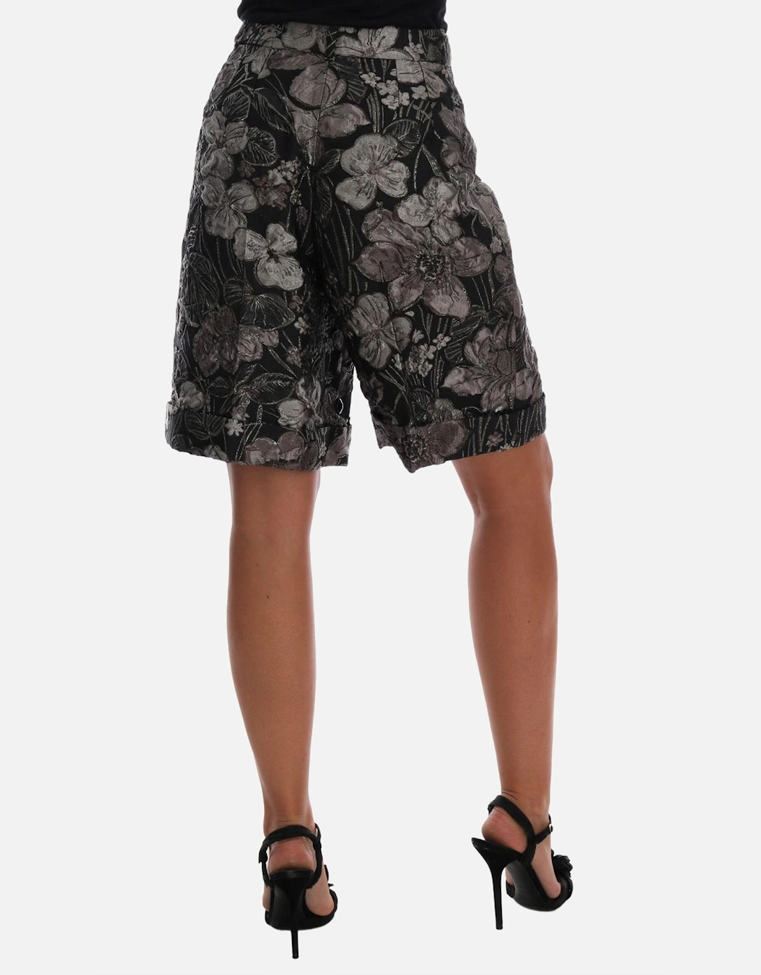 Dolce Gabbana Floral Brocade Shorts HighWaisted Women - Gray